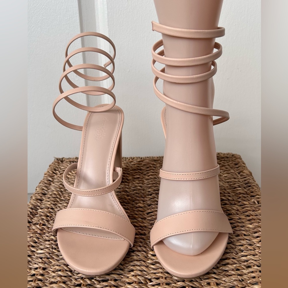 Charlotte Russe Block‎ Heel Sandal Ankle Wrap Size 8